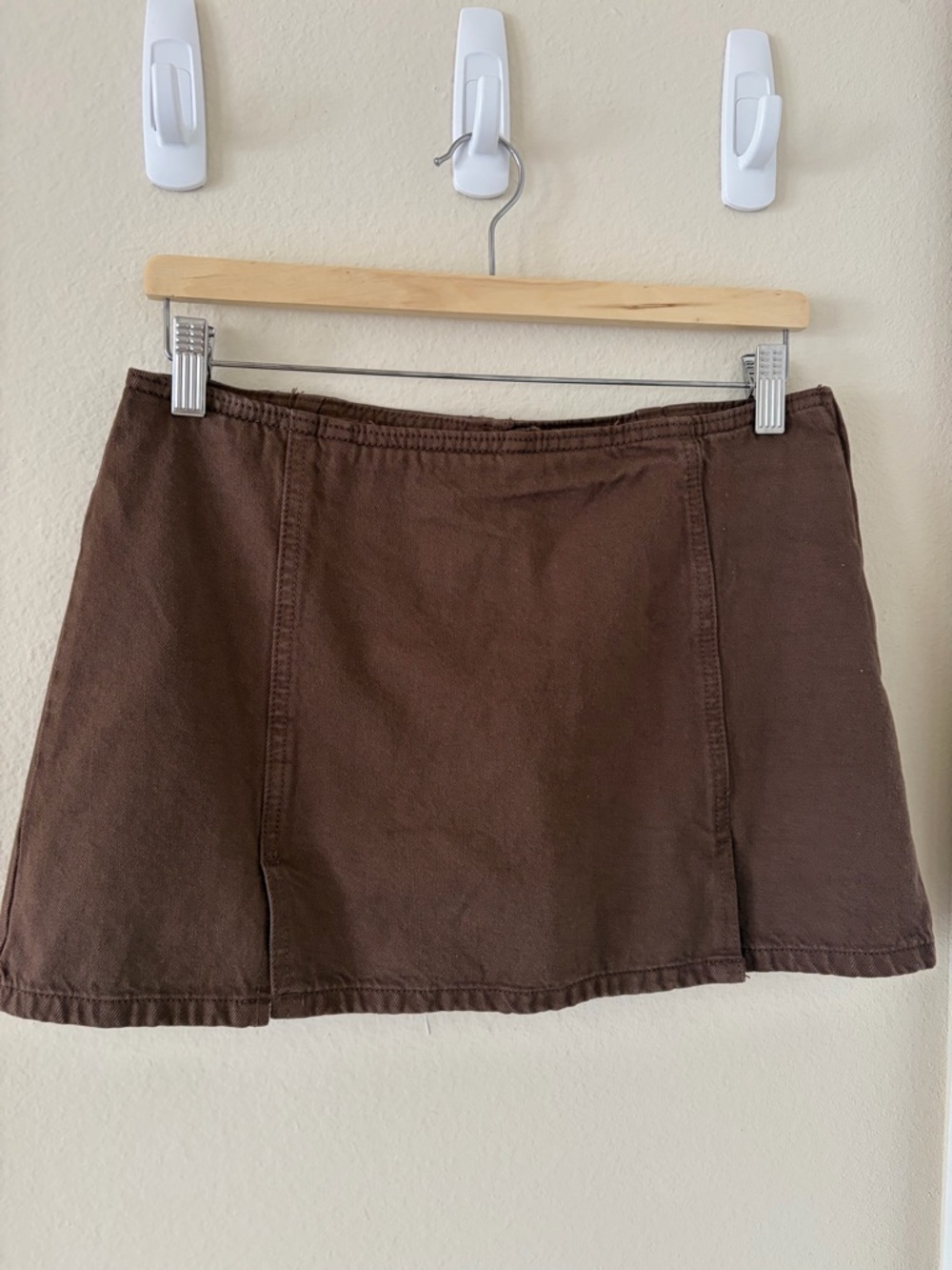 Stradivarius Brown Cotton Mini Skirt